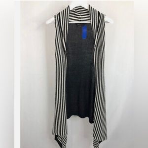 BCBGMAXAZRIA Black and White White Cárdigan Vest